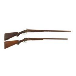 LOT OF TWO ANTIQUE DOUBLE BARREL SHOTGUNS