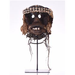 African Tribal Mask, Wood Carved With Bells, A