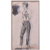 Image 2 : Ca. 1900 French Pencil Drawing Of A Young Swor