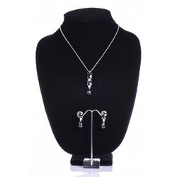 Sterling Silver Earrings With Diamond Cut Onyx