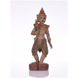 Rare And Unusual India Polychrome Painted Wood