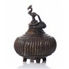 Image 3 : Mughal India Bronze Inkwell. A Peacock Sits On