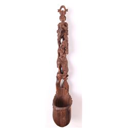 Southeast Asian wood carved Totum pole spoon.