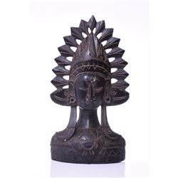 Balinese Hard Wood Carving Of A Janger Dancer.