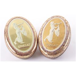 Two Vintage Tjoklat Camee Pastilles embossed t