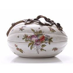 Castilian made bronze and porcelain egg shaped