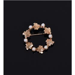 12k Gold Fill Brooch With Pearls.  Estimated m