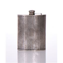 Vintage Whiskey Hip Flask Evans Nickel Silver