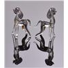 Image 4 : Two silver and glass dog figurines.   Estimate