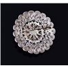 Image 2 : Oval Garnet Silver Filigree Brooch.  Estimated