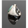 Image 4 : Green Stone Shadow Box Sterling Silver Ring. R