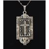 Image 2 : Sterling Silver "Flip" Pendant with Marcasite