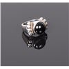 Image 1 : Vintage Onyx Sterling Silver Ring with 14k Gol