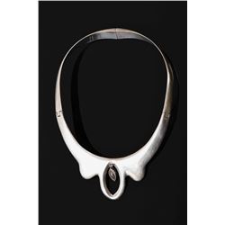 Sterling Silver Modern Necklace With Dangling