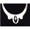Image 2 : Sterling Silver Modern Necklace With Dangling