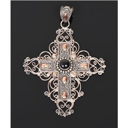 18 K Gold and 925 Sterling Silver Cross, Indon