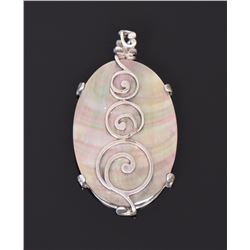 Mother of Pearl Sterling Silver Pendant.  Esti