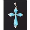 Image 1 : Turquoise and Sterling Silver Cross, Thailand.
