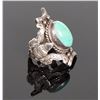 Image 2 : Vintage Turquoise Sterling Silver Ring With Mo