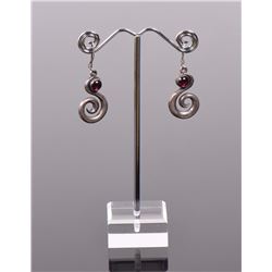 Garnett Sterling Silver Dangling Earrings with