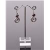 Image 1 : Garnett Sterling Silver Dangling Earrings with