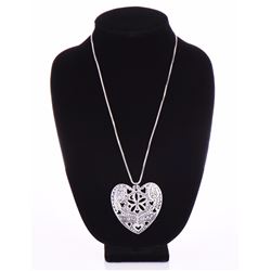 Heart Shaped Sterling Silver Chain and Pendant