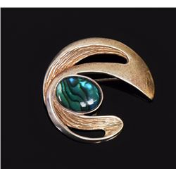 Mid Century Modern Abalone Shell 925 Sterling