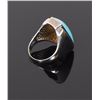 Image 2 : Blue Turquoise Pyrite Matrix Sterling Silver R