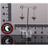Image 3 : Oval Garnett Sterling Silver Dangling Earrings