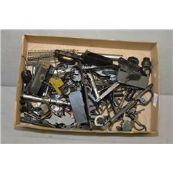 Tray Lot : Various Gun Parts [ triggers, bolt, trigger guards, floor plates, quick off swivels, etc.