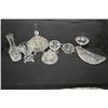 Image 1 : Tray Lot : Pinwheel Crystal Includ : Large lidded candy dish - round lidded butter dish - pitcher st