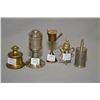 Image 1 : Lot of Five Antique Cigar Table Top Lighters [ small coffee pot style with flint stricker - silver p