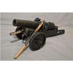 Hand Made Antique Style Single Trail Cannon, approx. .45 Cal Fuse Style, barrel approx. 7", Overall 
