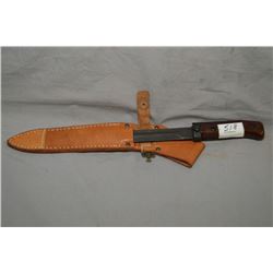 Bayonet with leather scabbard, Ser # K9928 other side marked 19