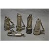 Image 1 : Bag Lot: Five Antique Silver Pltd Ornate Cigar Cutters [ embossed designs, not marked appear Sterlin