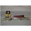 Image 1 : Bag Lot : Three Small Cased Antique Knife & Fork Sets [ deep red toned leather case w/ two pce silve