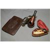 Image 1 : Bag Lot : Small Antique Meershaum Pipe [ shaped like horse running , some slight damage ] w/orig cas