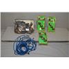 Image 1 : Small Blue Plastic Tub : Nine screw type trigger locks - various cables w/locks [ no keys ] - bag : 
