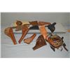 Image 1 : Box Lot : Various straps - approx. Nine leather holsters : hand tooled flap - J.R Gaunt - Hunter - T