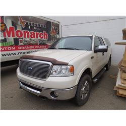 2007 Ford F150 Lariat Truck; White; Canopy; Leather; Sunroof; PW; PL; SN #1FTPX14V87FB10873