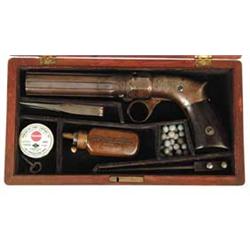 CASED ROBBINS & LAWRENCE PEPPERBOX PISTOL