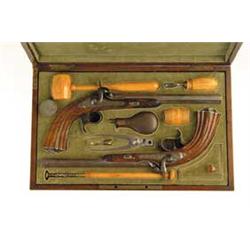 FINE CASED PAIR FRENCH TARGET PISTOLS