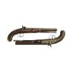 Image 1 : PAIR OF PEACOCK PERCUSSION SINGLE SHOT PISTOLS