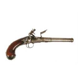 UNUSUAL CONTINENTAL QUEEN ANNE FLINTLOCK PISTOL