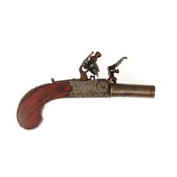 NOCK DOUBLE BARREL FLINTLOCK  PISTOL