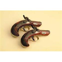 EXTREMELY IMPORTANT AND HISTORIC PAIR OF SOUTHERN AGENT MARKED DERINGERS INSCRIBED TO R.E. LEE.  