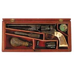 CASED ENGRAVED PRESENTATION COLT MODEL 1862 POLICE REVOLVER