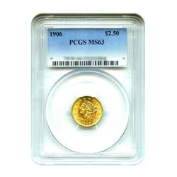 1906 $2.50 Liberty Gold Quarter Eagle PCGS MS63