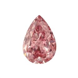 Fancy Vivid Pink Pear Shape, SI2 Clarity Diamond (.15 Carat) GIA Cert