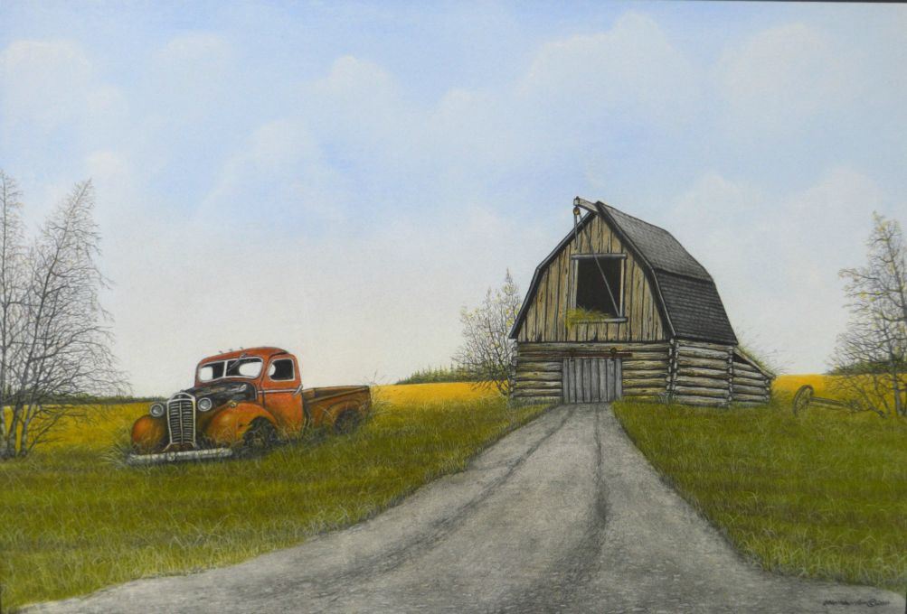 Framed Original Coloured Pencil Drawing By Vilna By Renowned